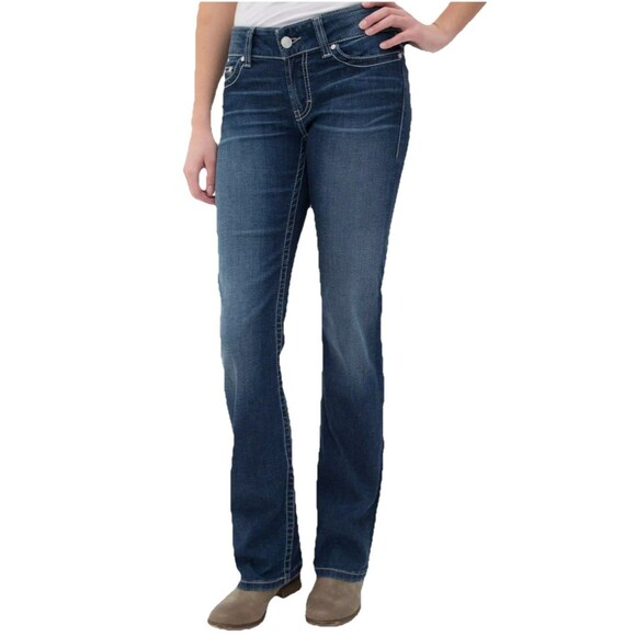 BKE Payton Boot Cut Stretch Blue Jeans Womens Mid Rise Size 28 (30x29) - Picture 1 of 13